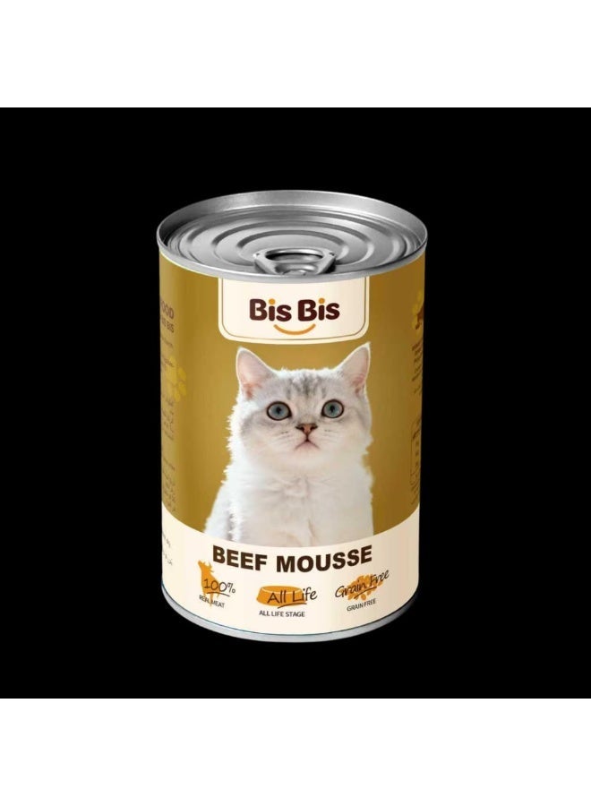 Pees Pees Beef-Flavored Mousse Canned Food – 400g (Pack of 24) - Image 2