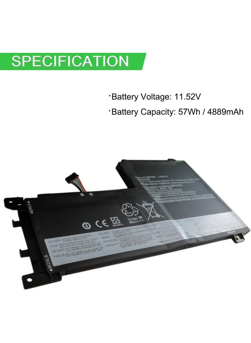 Terabyte بطارية لابتوب بديلة L19M3PF6 متوافقة مع سلسلة Lenovo Ideapad 5-15IIL05 5-15ARE05 5B10W86947 L19M4PF1 5B10W86940 L19L4PF1 L19C4PF1 L19L3PF2 L19D3PF3 L19C3PF4 L19C3PF5 (11.52V 57Wh) - Image 2