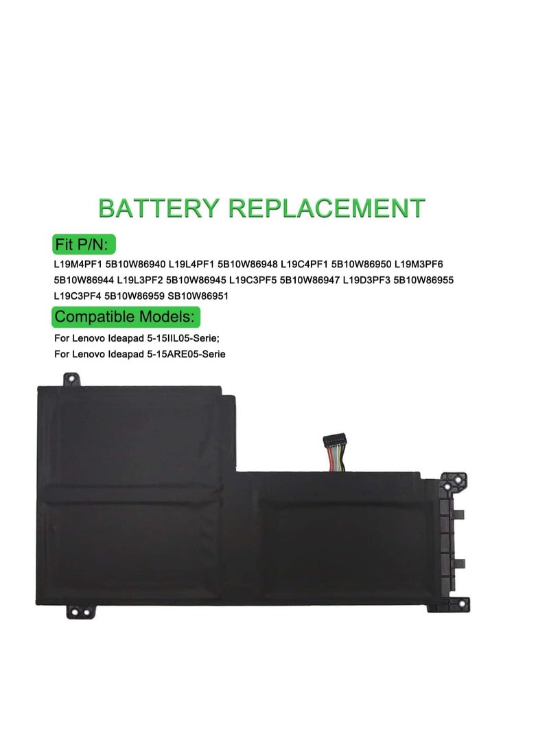 Terabyte بطارية لابتوب بديلة L19M3PF6 متوافقة مع سلسلة Lenovo Ideapad 5-15IIL05 5-15ARE05 5B10W86947 L19M4PF1 5B10W86940 L19L4PF1 L19C4PF1 L19L3PF2 L19D3PF3 L19C3PF4 L19C3PF5 (11.52V 57Wh) - Image 3