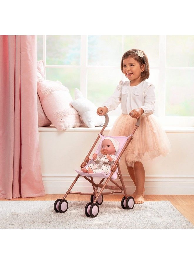 Babi By Battat Cute & Stylish Baby Doll Umbrella Stroller Pink Carriage Foldable Frame & Double Wheels Fits 14Inch Dolls Children’S Toys For Kids Ages 2+ (Bab7629C1Z)