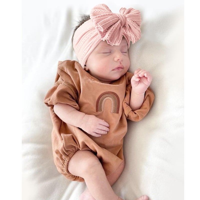 Niceye Handmade Baby Headbands Soft Stretchy Nylon Hair Bands with Bows for Newborn Infant Baby Toddler - Image 4