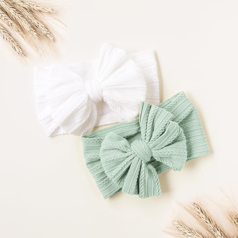 Niceye Handmade Baby Headbands Soft Stretchy Nylon Hair Bands with Bows for Newborn Infant Baby Toddler - Image 3