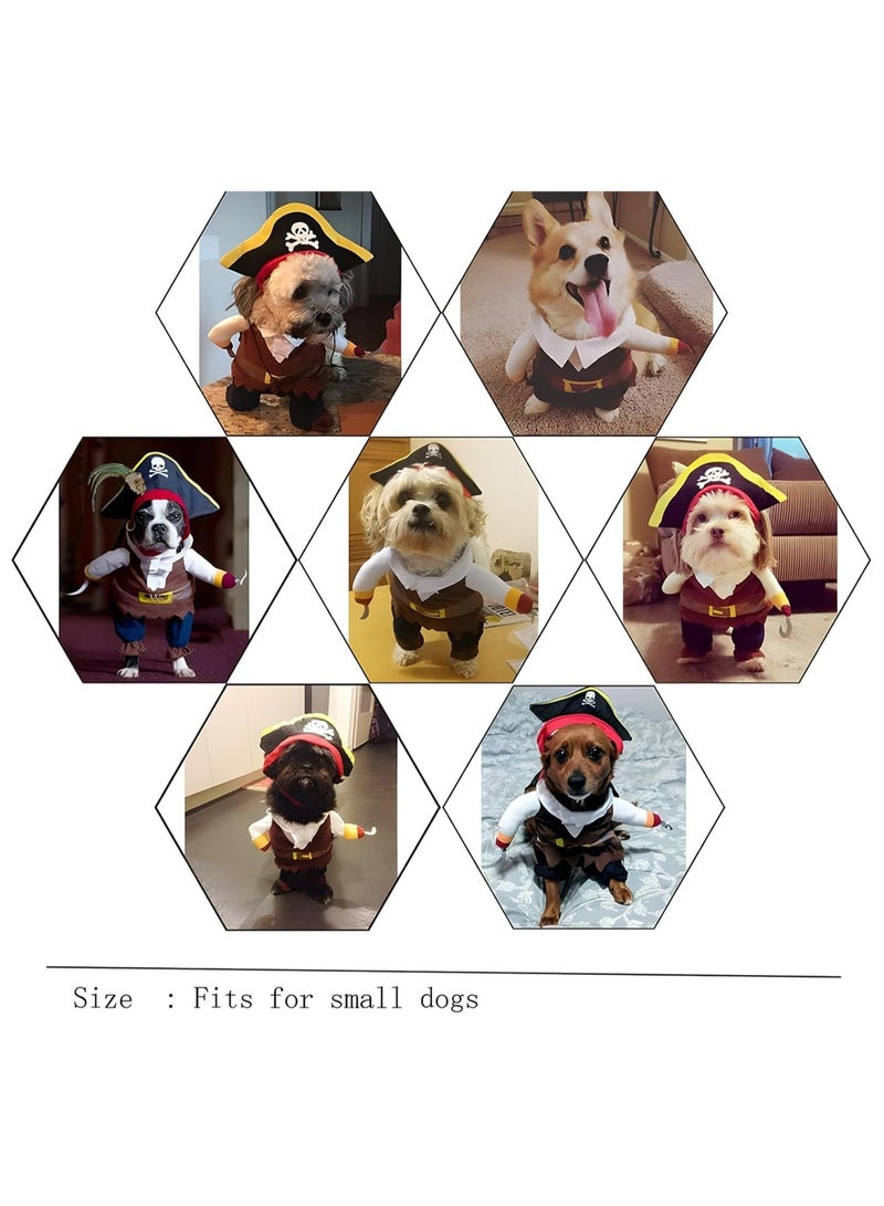 Pet Dog Cat Pirate Costume Pet Festivals Cosplay Funny Clothes Pet Dressing up Cosplay Party Costume with Hat for Theme Party  - Image 4