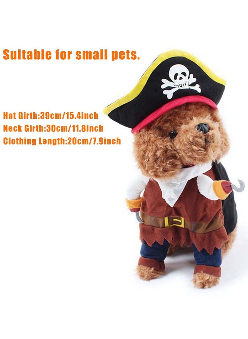 Pet Dog Cat Pirate Costume Pet Festivals Cosplay Funny Clothes Pet Dressing up Cosplay Party Costume with Hat for Theme Party  - Image 5