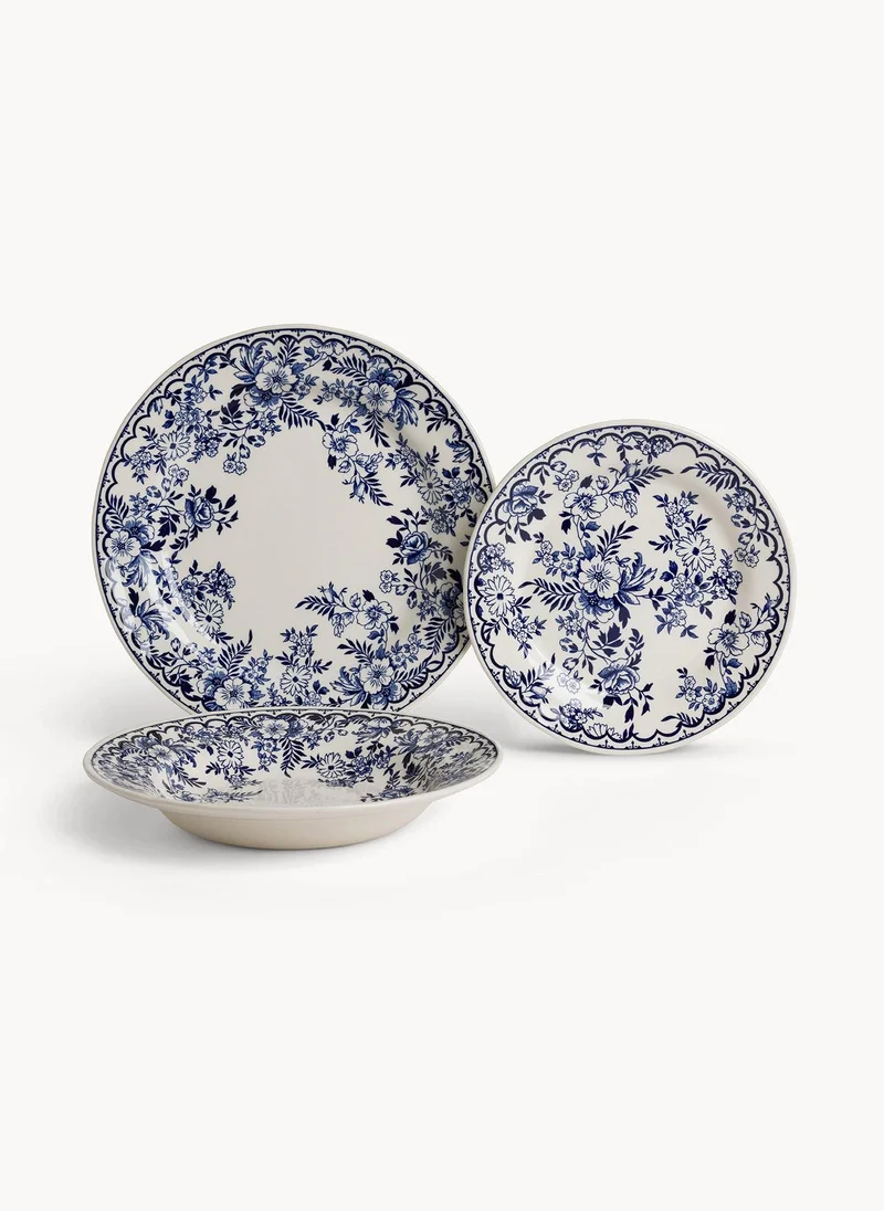 Simply Kitchen Flower 18 Piece Ceramic Dinner Set Plates