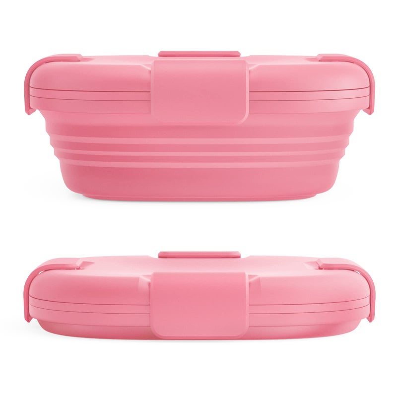 Stojo STOJO Jr Collapsible Box for Kids - Peony Pink  24oz - Leak-Proof Reusable Silicone Travel Bowl for Hot & Cold Food - For Home  On-The-Go Camping & Hiking - Microwave & Dishwasher Safe  - Image 1