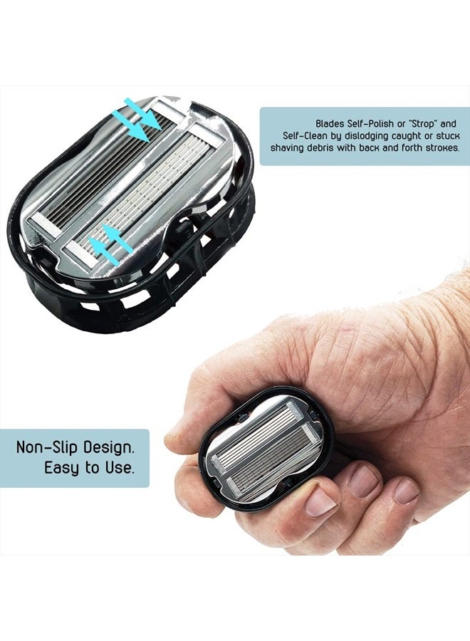 OmniShaver Premium Omnishaver Kit - The Fastest Way to Shave Head, Legs, Arms, Body | an Alternative to Disposable Shaving Razors Self Cleans & Strops During Use with Shave Butter & Replacement Cartridge White - Image 2