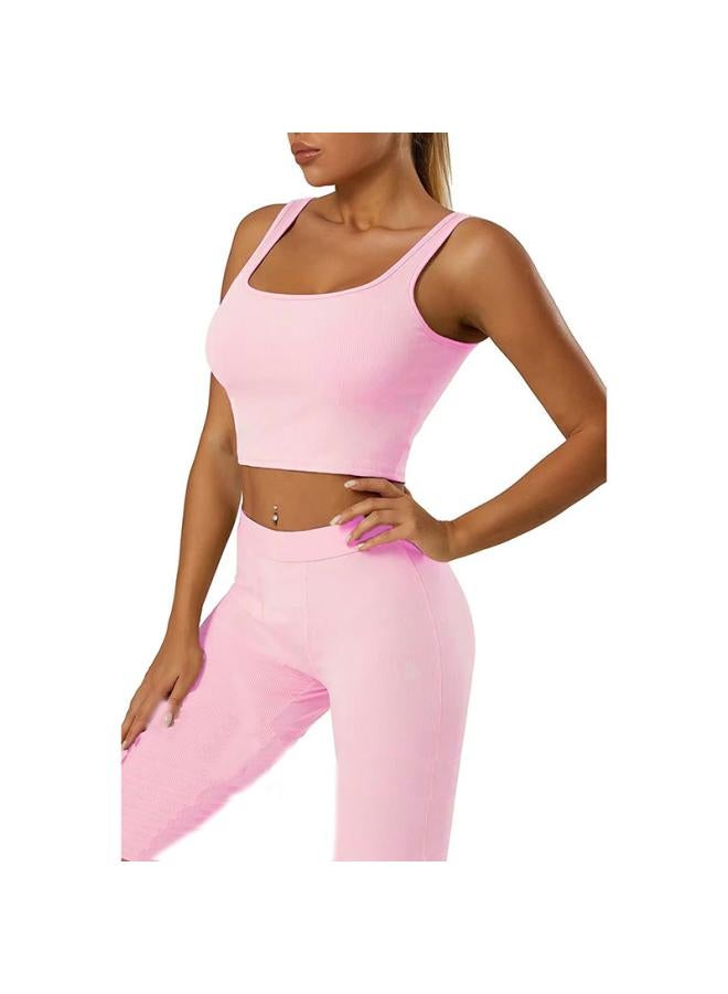 Generic European And American Striped 202 Spring And Summer Hot Women's New Vest Trousers Sports Yoga Suit Women