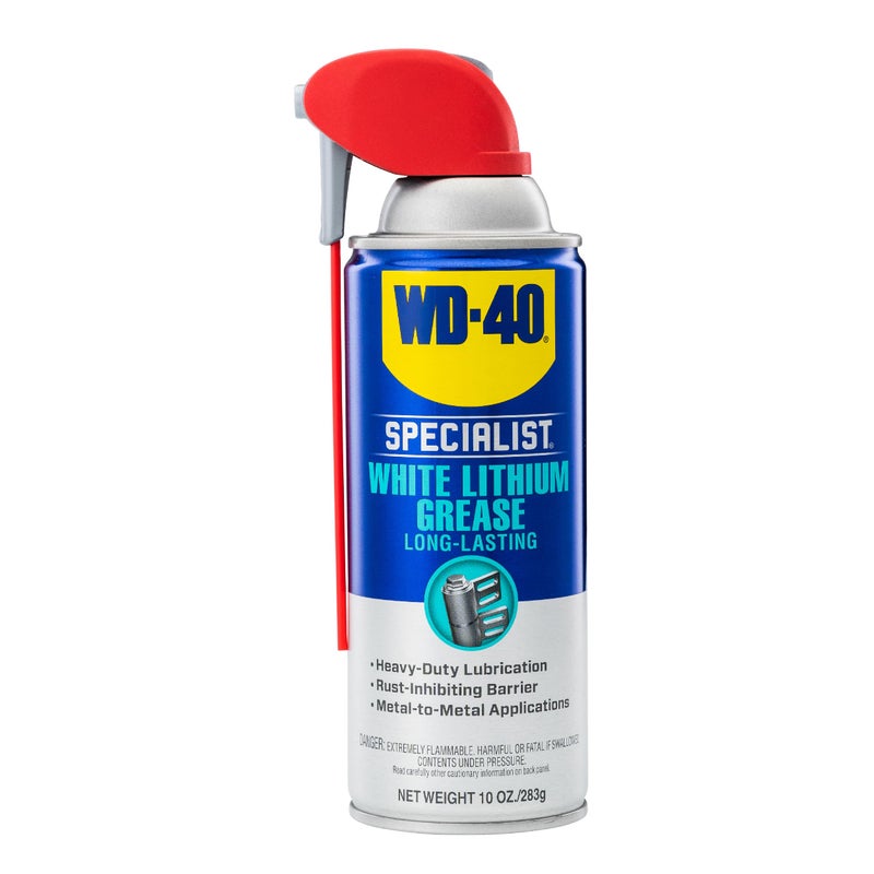 WD-40 بخاخ شحوم الليثيوم الأبيض WD-40 Specialist مع بخاخات SMART STRAW بطريقتين، 10 أونصة - Image 1