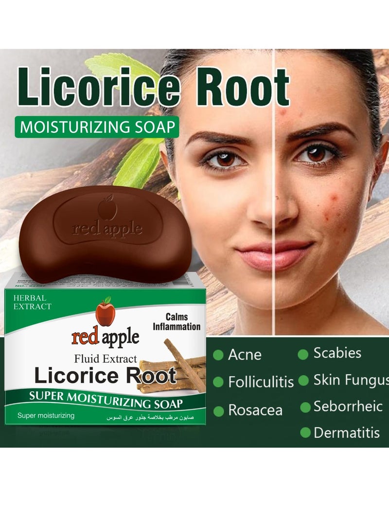 Red Apple Licorice Extract Moisturizing Soap Instantly Nourishes Skin Gently Cleanses For Softer Skin Than Ordinary Soap 100g - Image 1