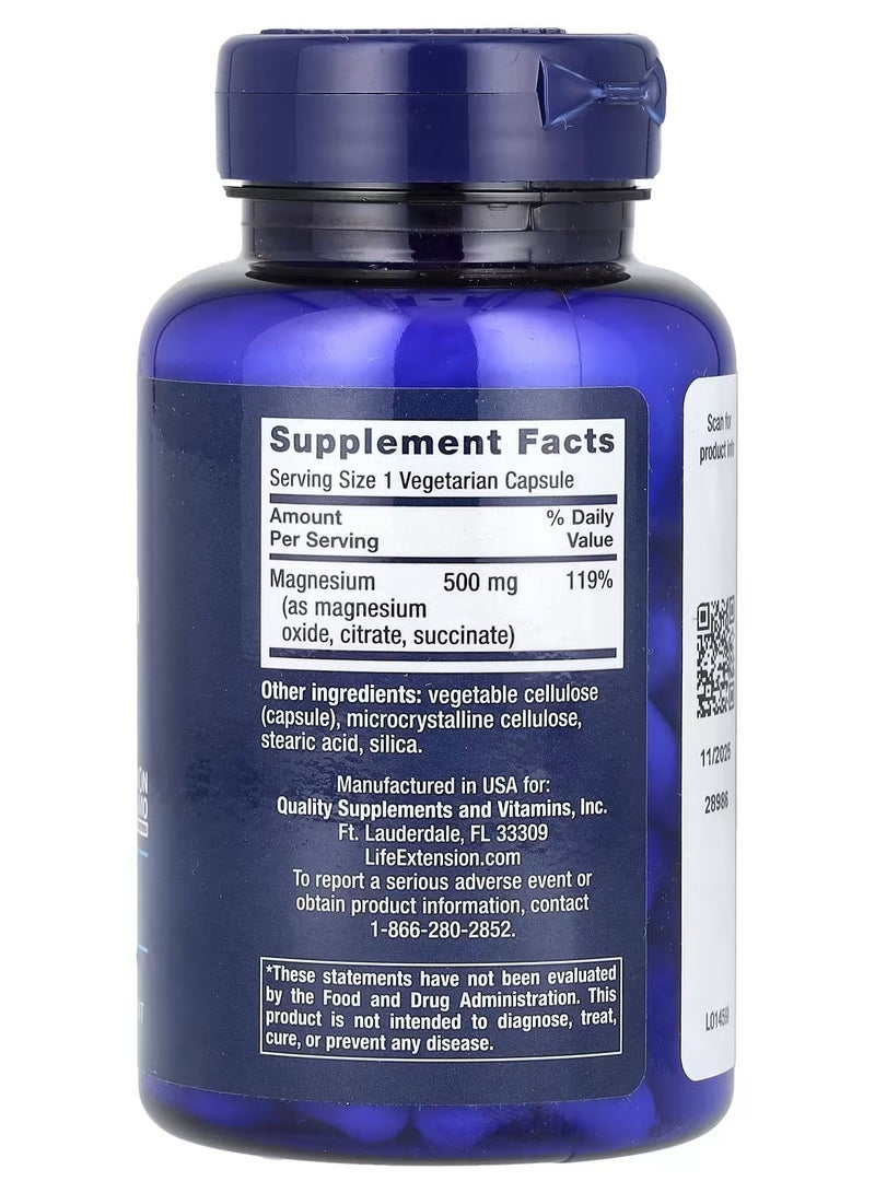 Life Extension Life Extension Magnesium Caps - 100 Vegetarian Capsules 500 Mg - Image 2