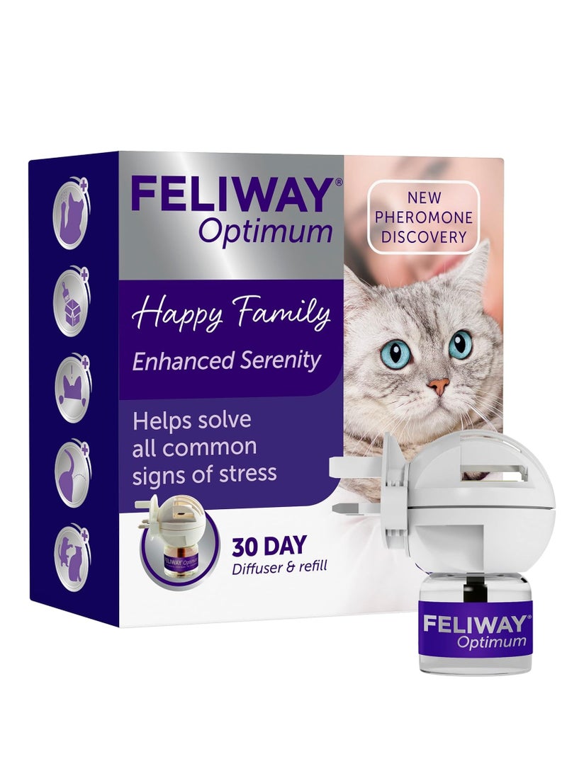 Feliway - FELIWAY Optimum diffuser 30 day refill  the best solution to ease cat anxiety cat conflict and stress in the home 48 ml Pack of 1 - Image 1