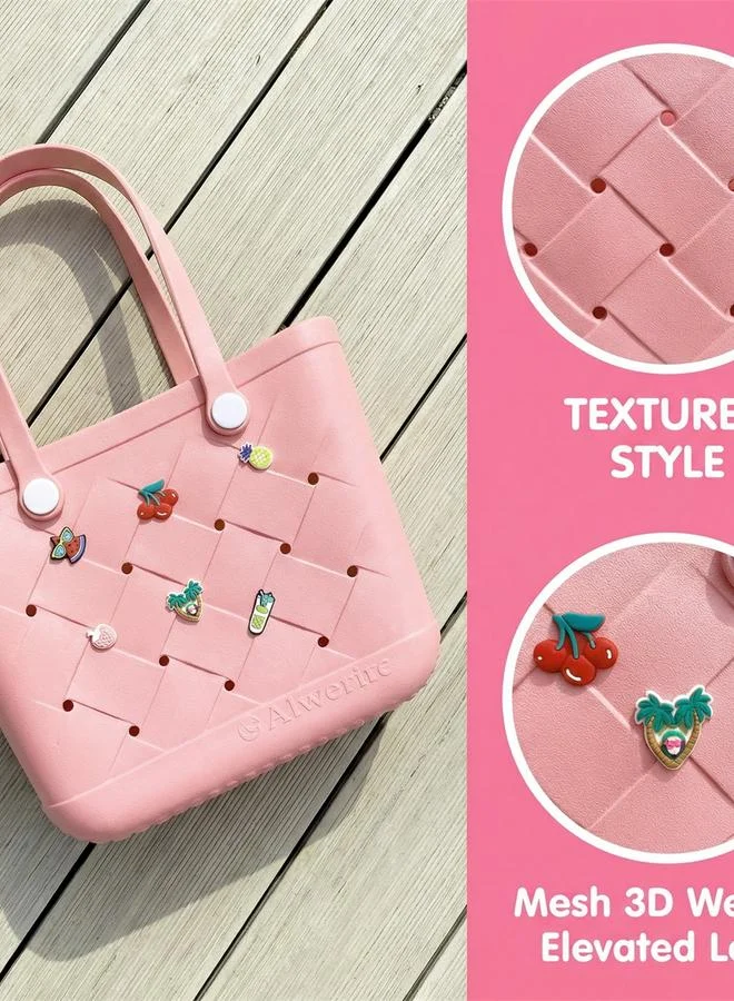 Take Two Pink Textured Tote Bag