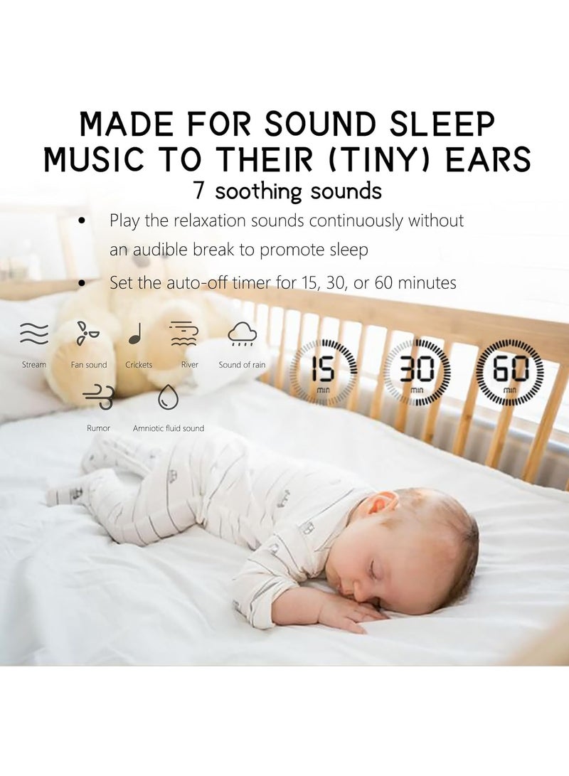 Flower Sound Machine White Noise Sound Machine for Baby and Adults 7 Soothing Sounds for Deep Restful Sleep 3 Timers Portable Sleep Sound Machine for Travel and Home - Image 4