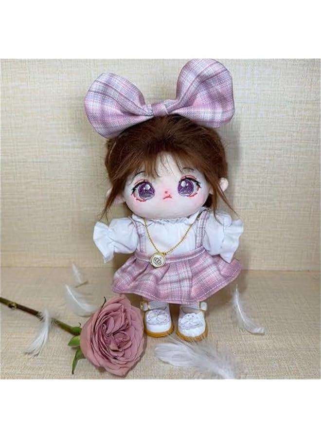 Arabest Plush Doll Clothes Set, Cute JK Uniform Set, Doll Dress Shirt Bow Necklace Shoes 5Pcs Outfits for 20cm/8 inch Soft Dolls Stuffed Animals (Pink Clothes set-20cm/8)  - Image 2