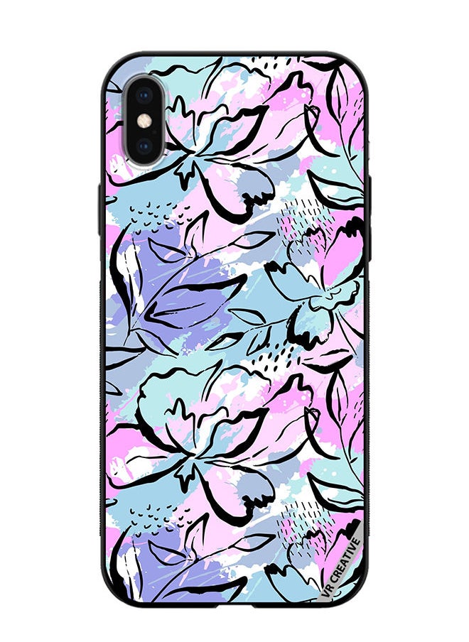 VR CREATIVE Protective Case Cover For Apple iPhone XS Max Abstract Flowers Print Design Multicolour  - Image 1