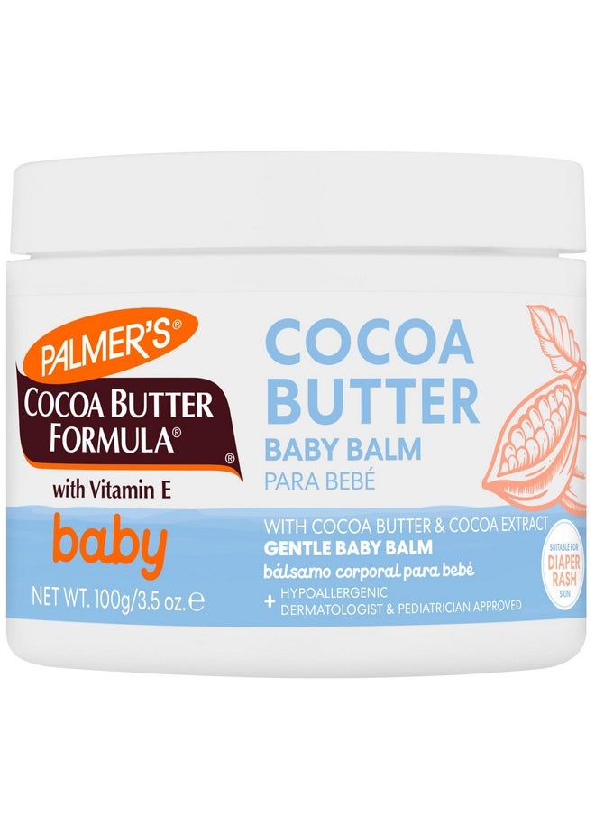 PALMER'S - Palmer's Baby Balm, Cocoa Butter Formula Hydrating Baby Cream, 3.5 Oz, Nourishing Dry Skin, Eczema, Cradle Cap & Diaper Rash Cream, Hypoallergenic, 48Hr Moisture, Dermatologist Tested Baby Essentials - Image 1