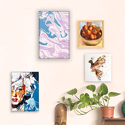 Cupohus Unfinished Birch Wood Boards Canvas for Painting, 5 Packs 3/4'' Deep Cupohus 12'' x 12'' Wooden Cradled Panels for Pouring Art, Crafts, Paints and More - Image 2