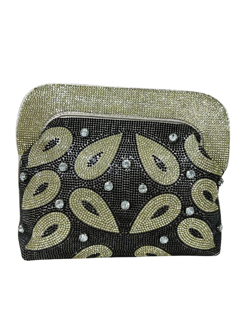 Harsha's Glam Clutches Beaded Rhinestone Clutch