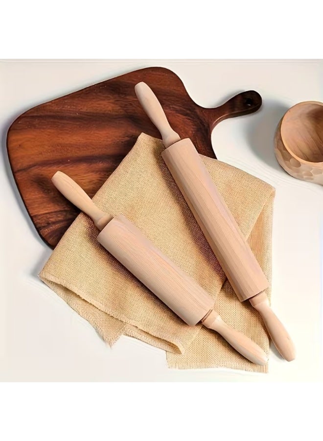 AMM Wooden Rolling Pin – Non-Slip Handle for Dough, Pizza, Pasta & Cookies - Image 4