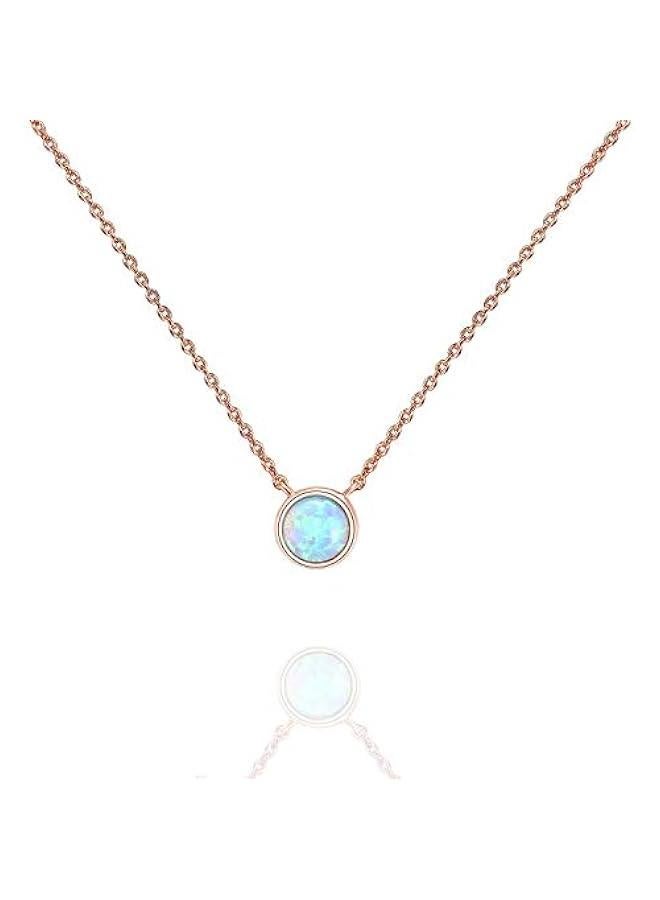 PAVOI 14K Gold Plated Opal Pendant Necklaces for Women | Created Opal Cubic Zirconia Dainty Necklace | erfly Round Triangle Antler Bar Pendants - Image 1