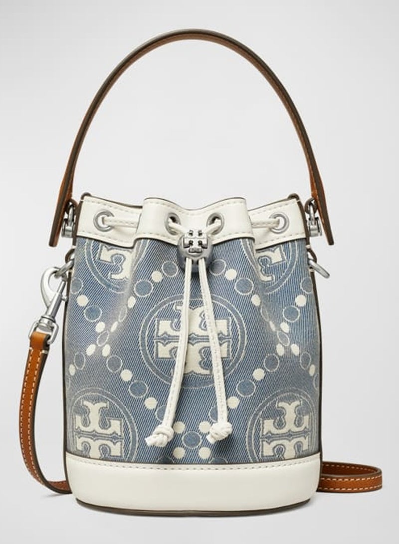 Burch Tory Burch Mini T Monogram Jacquard Bucket Bag - Image 1