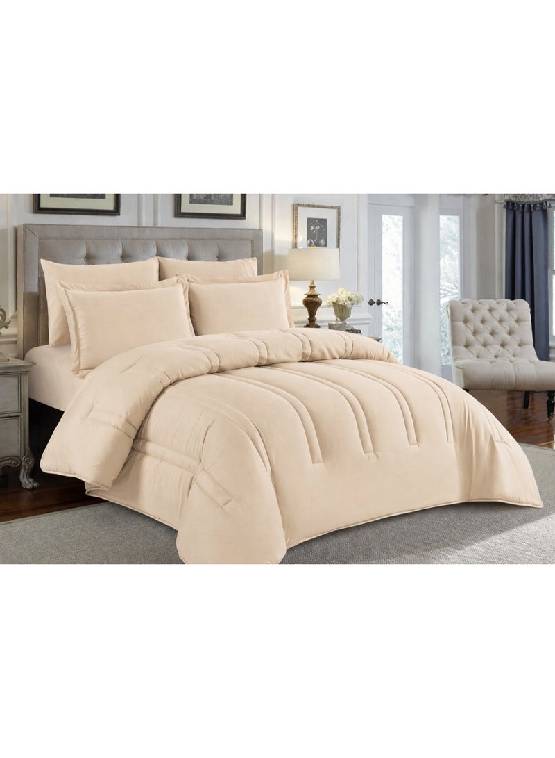 Happymoon Solid Color Comforter Set Single Size 4 Pieces Microfiber Bedding Set Luxury Soft Bed Set with Fitted Sheet & Pillow Sham, Lightweight All Season Comforter 230x170 cm Snap Closure - Image 1