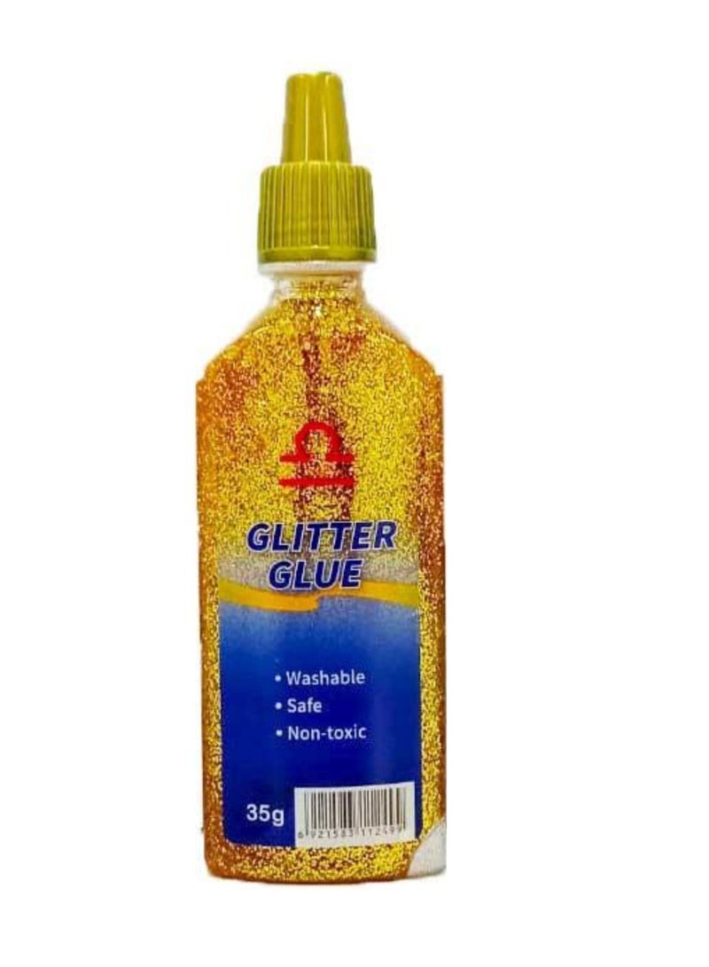 Libra Glitter Glue Bottle Yellow 35g - Image 2
