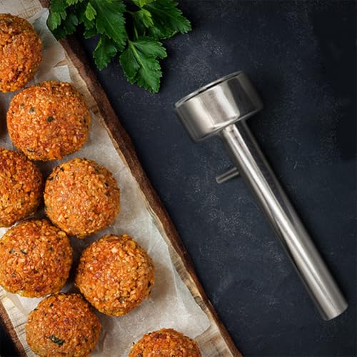LZDGCC Falafel Scoop With Spatula(2pcs), Stainless Steel Professional Falafel Maker Scoop, Meatball Maker Tool, Meatball Scoops, Falafels Frozen, Non-Sticky Falafels Baller Scoops Mold - Image 2