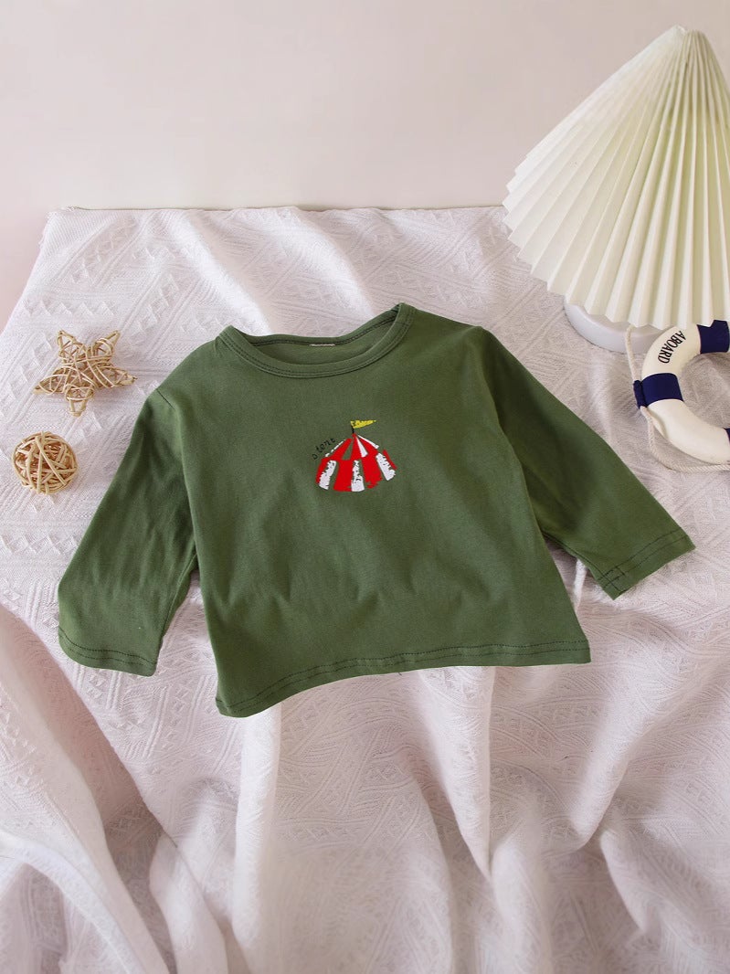 100% Pure Cotton Children'S Cartoon Base Layer New Style Boys And Girls Trendy Printed Toddler Fun Long-Sleeve T-Shirt Casual - Image 4