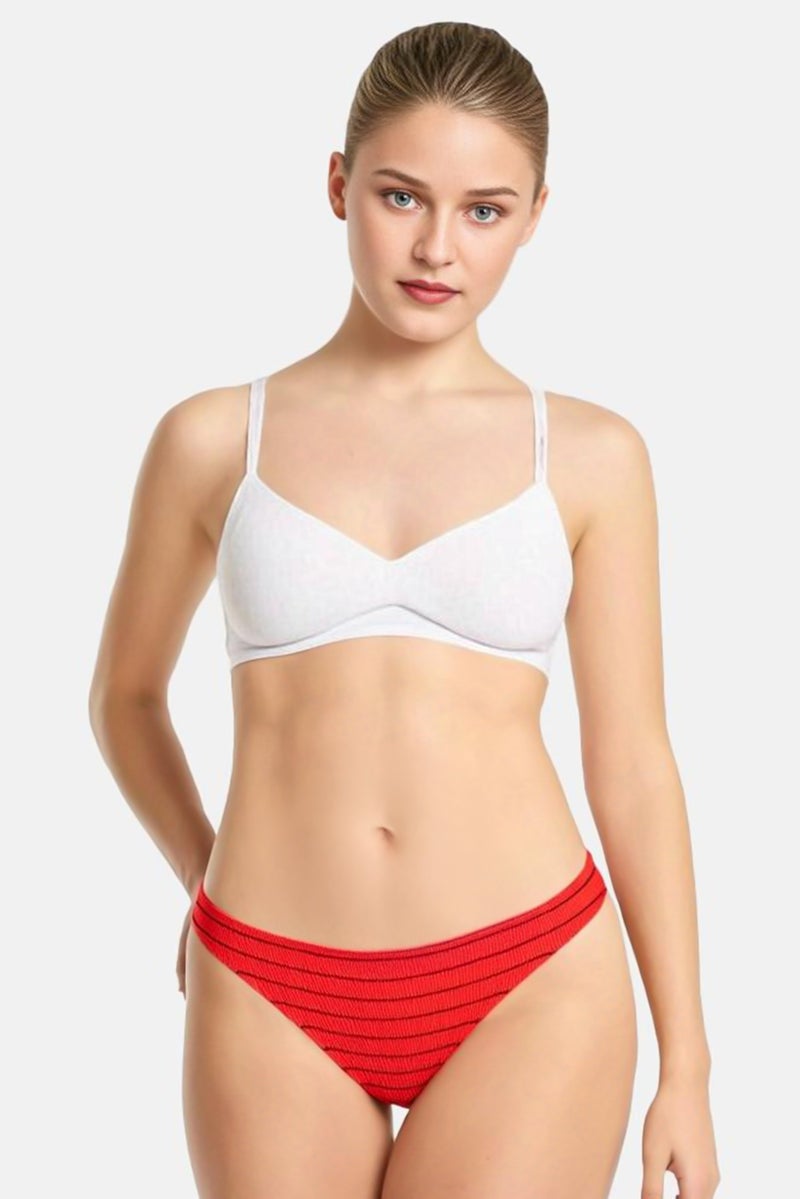 Billabong Women High Leg Stripe Bikini Bottom, Multicolor - Image 1