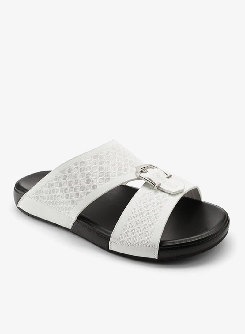 DUCHINI Men's Buckle Accent Arabic Slip-On Sandals - Image 3