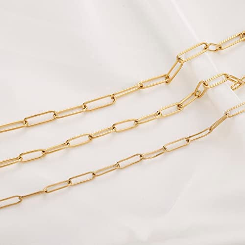 Andblue 16.4 Feet Necklace Chains for Jewelry Making, Gold Plated Stainless Steel Chains Bulk for DIY Necklace Bracelet Pendant Supplies - Image 4