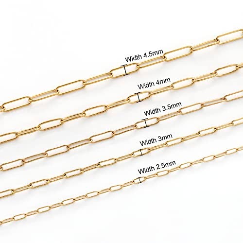 Andblue 16.4 Feet Necklace Chains for Jewelry Making, Gold Plated Stainless Steel Chains Bulk for DIY Necklace Bracelet Pendant Supplies - Image 3