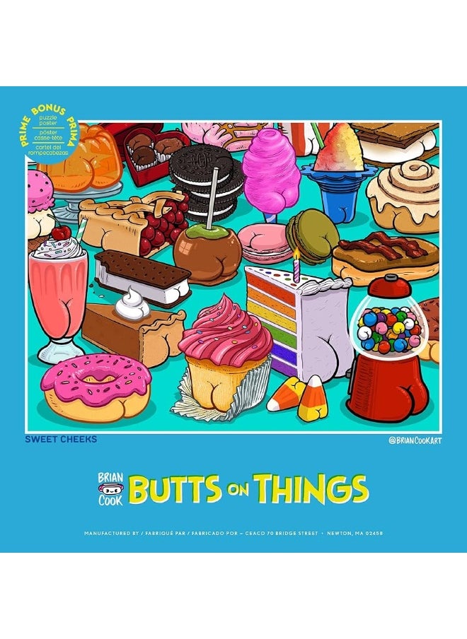 Ceaco Ceaco - Brian Cook - Butts on Things - Sweet Cheeks - 500 Piece Jigsaw Puzzle  - Image 1