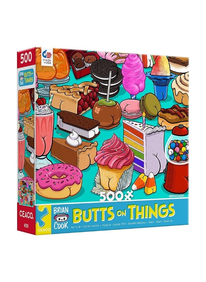 Ceaco Ceaco - Brian Cook - Butts on Things - Sweet Cheeks - 500 Piece Jigsaw Puzzle  - Image 2
