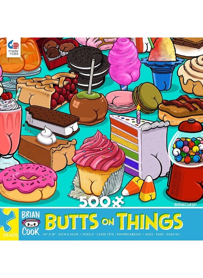 Ceaco Ceaco - Brian Cook - Butts on Things - Sweet Cheeks - 500 Piece Jigsaw Puzzle  - Image 3