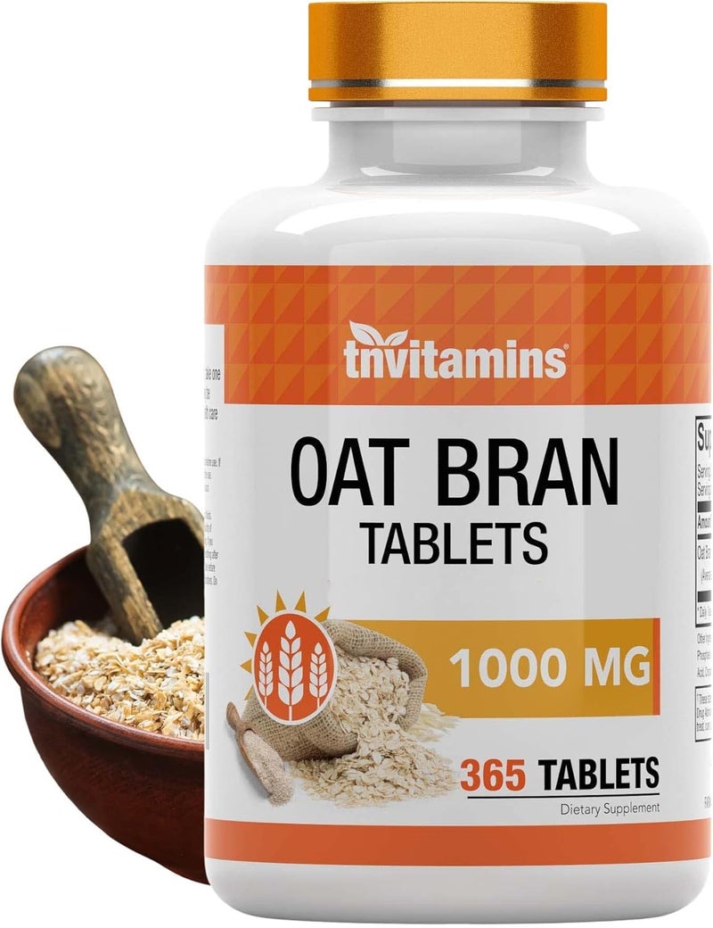 tnvitamins Oat Bran Tablets  365 Tablets x 1000 MG per Tablet  Oat Fiber Tablets  Soluble  Dietary Fiber Supplement  May Support Digestive Health - Image 1