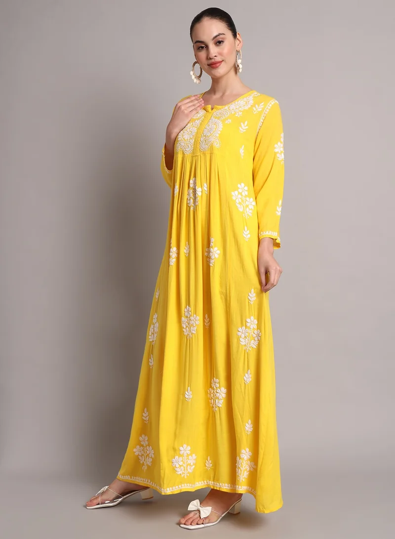 Alaya Hand Embroidered Chikankari Rayon Jalabiya-AL4012