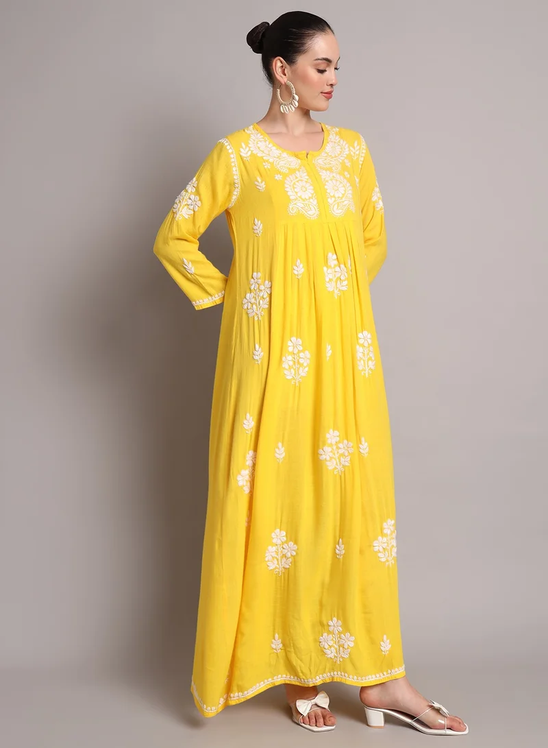 Alaya Hand Embroidered Chikankari Rayon Jalabiya-AL4012