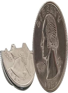 FASHION MANIA Hinged Bite and Folding Quarter Coin, Magic Trick Cool Quarter for Pranks, Tricks and More 