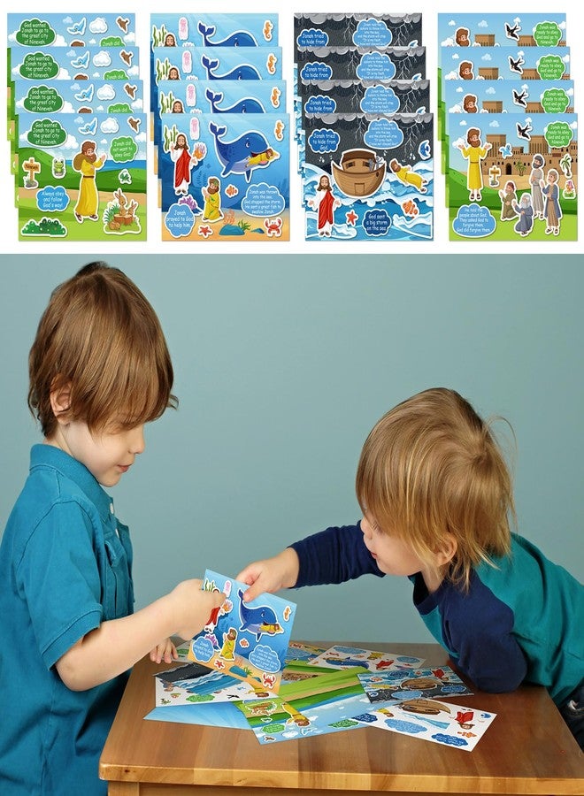Marspark 12 Pcs Jonah and The Whale Scene Stickers Set Religious Bible Crafts Kit DIY Scene Stickers Vacation Bible Craft for Christian Art DIY Project Supplies VBS Party Activities - Image 5