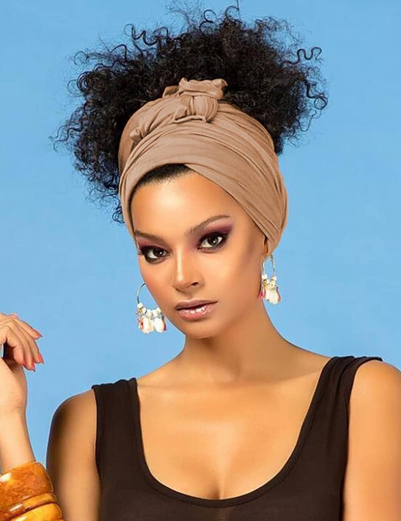 Harewom Head Wraps for Black Women Stretch Head Scarf Long African Hair Wraps Turban Headwraps Jersey Headbands - Image 4
