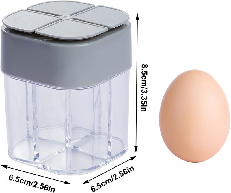 Miayon 2 Pack 4 in 1 Spice Container Salt and Pepper Shaker Transparent Seasoning Shaker Can Filter Lumps Spice Jars for Home Restaurant Camping Travel Cooking BBQ - Image 2