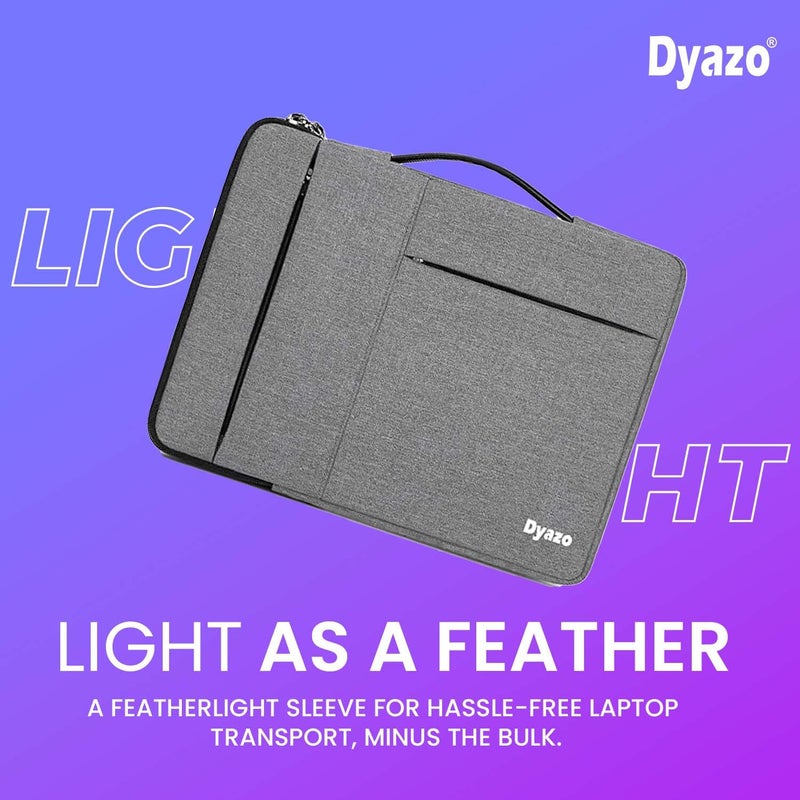Dyazo 13" to 13.3 inch Laptop Sleeve/Cover/Case with Handle & Two Accessories Compatible for Apple, Dell, Lenovo, ASUS, Hp, Samsung, Mi, MacBook and All Other Notebooks (Grey) - Image 3