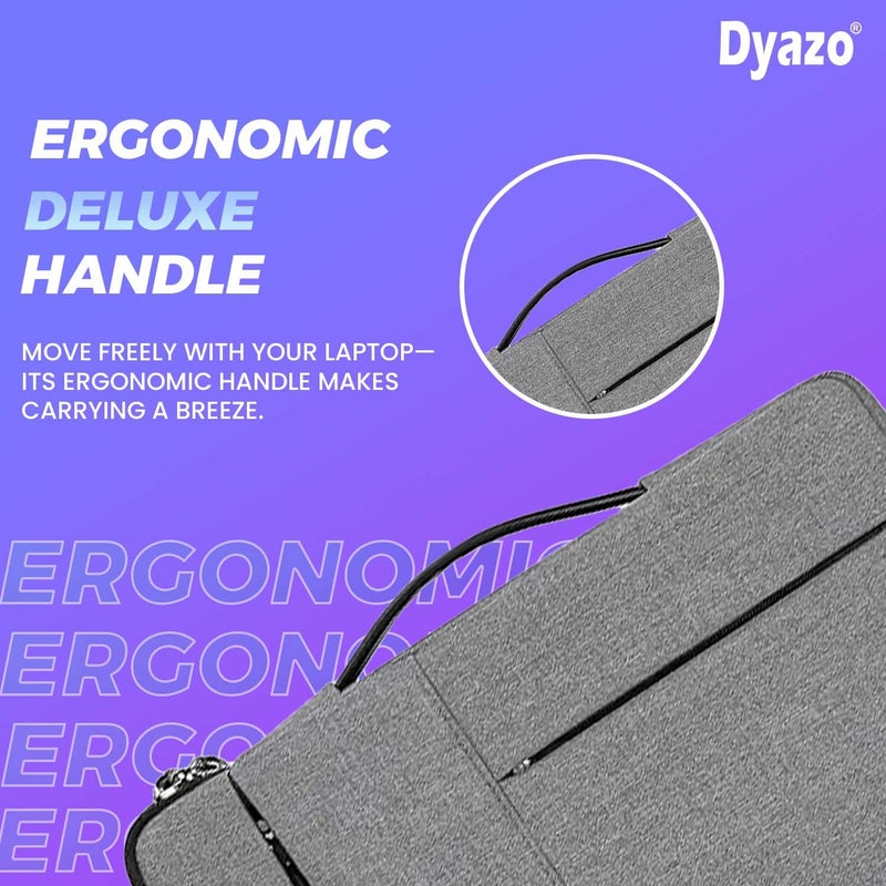 Dyazo 13" to 13.3 inch Laptop Sleeve/Cover/Case with Handle & Two Accessories Compatible for Apple, Dell, Lenovo, ASUS, Hp, Samsung, Mi, MacBook and All Other Notebooks (Grey) - Image 4