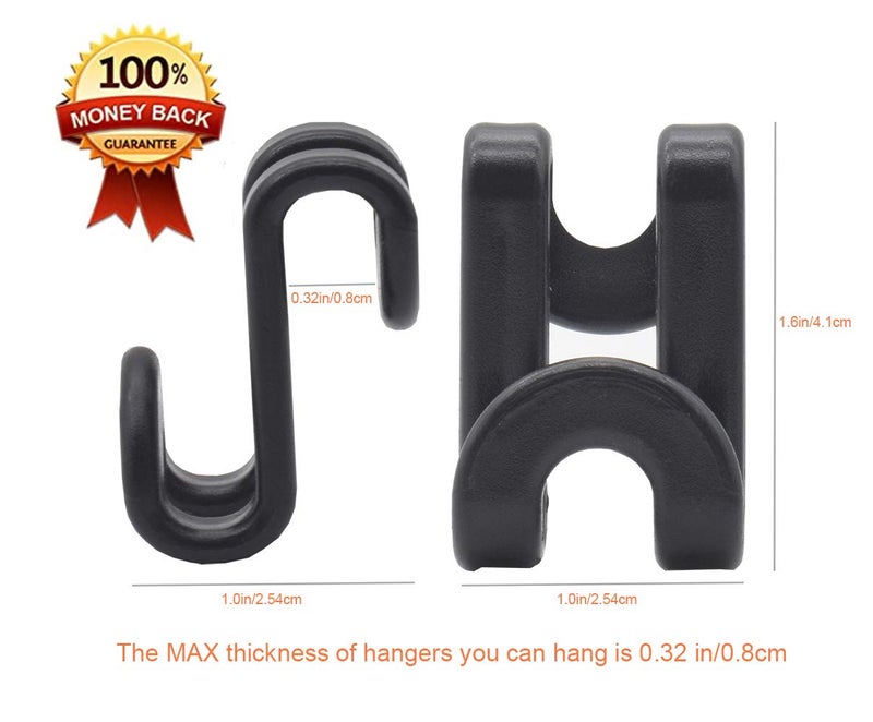 Kclongvs 60 Pcs Clothes Hanger Connector Hooks, for Velvet Huggable Hangers, Wooden Hangers, Heavy Duty Space Saving for Closet (Black,60) - Image 2