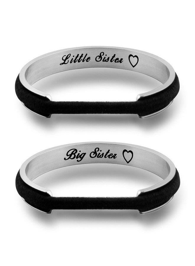 Zuo Bao Big Sister Little Sister Bracelet Hair Tie Bracelet Stainless Steel Cuff Bangle Beacelet (Silver Set) - Image 1