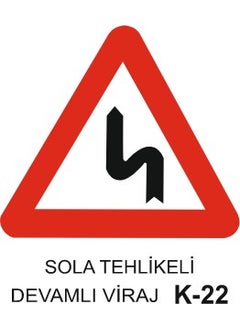 Gündoğdu Left Continuous Bend Traffic Sign - K - 22 