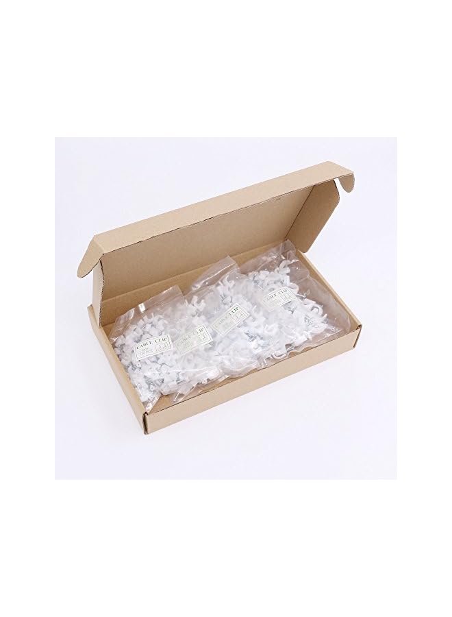 promass 400 Pcs Multiple Models Premium Plastic Round Cable Wire Clips with The Nails, White Plastic Cable Circle Clips Cable Management RG6 RG59 CAT5 CAT6 RJ45-4 Size 6mm / 7mm / 8mm / 10mm - Image 5